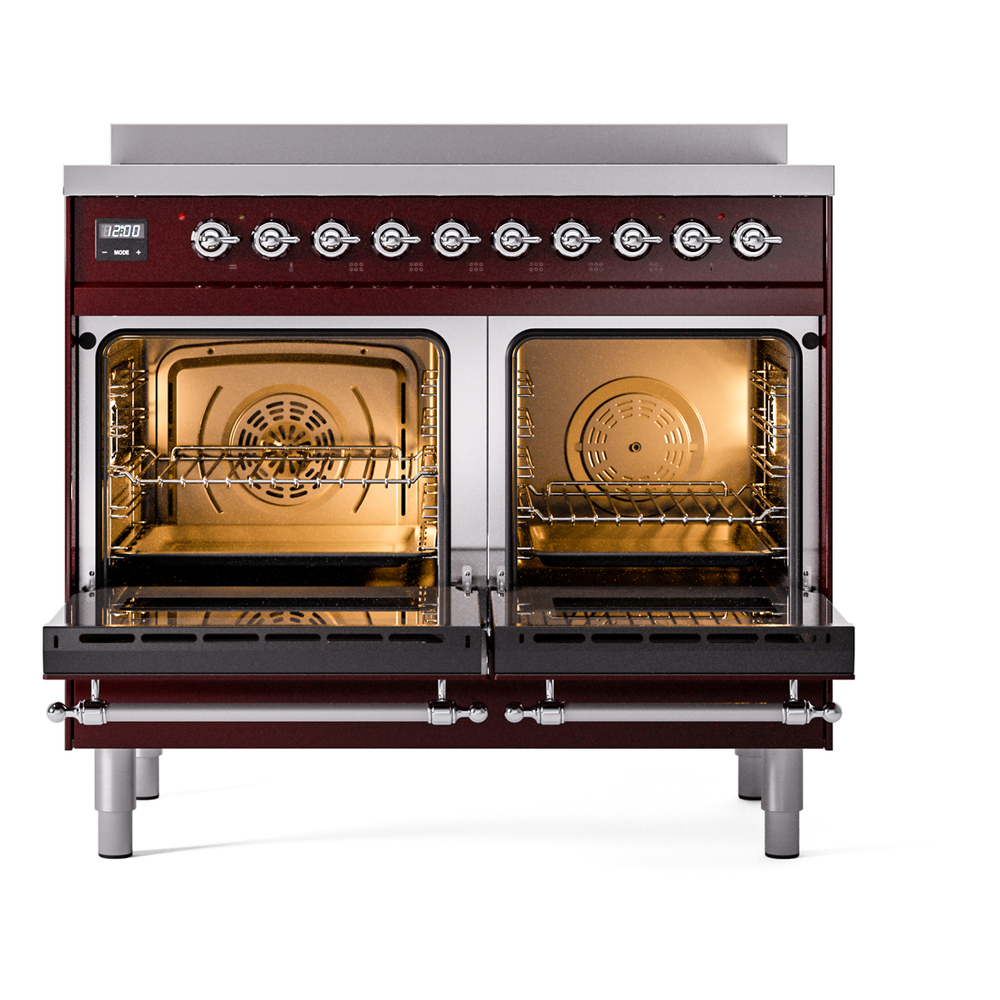 ILVE UPDI406NMPBUC Nostalgie II 40" Induction Range, oven doors opened