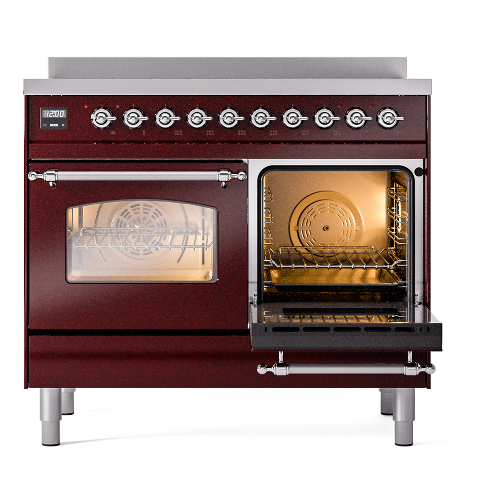 ILVE UPDI406NMPBUC Nostalgie II 40" Induction Range, side oven door opened