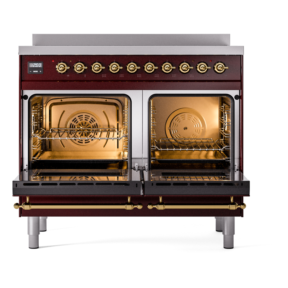 ILVE UPDI406NMPBUG Nostalgie II 40" Induction Range, oven doors opened