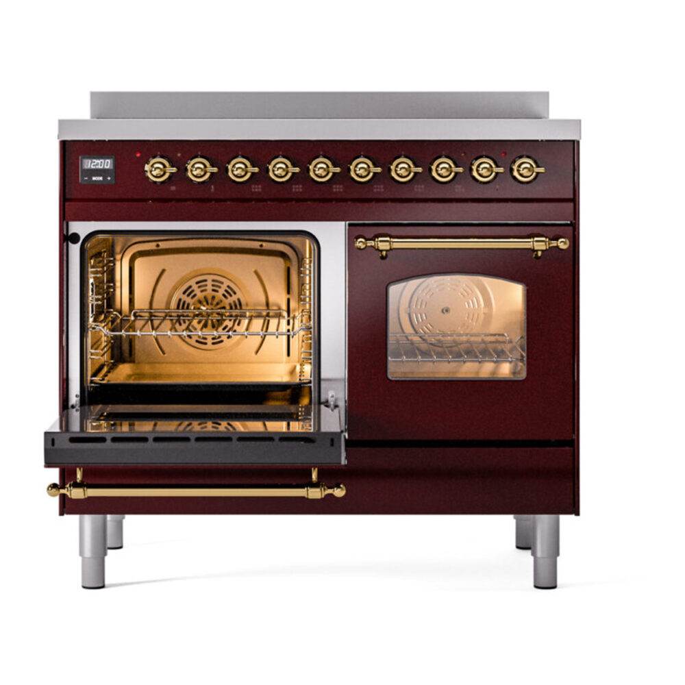 ILVE UPDI406NMPBUG Nostalgie II 40" Induction Range, main oven door opened