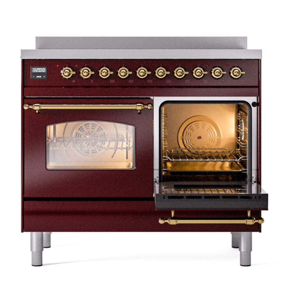 ILVE UPDI406NMPBUG Nostalgie II 40" Induction Range, side oven door opened