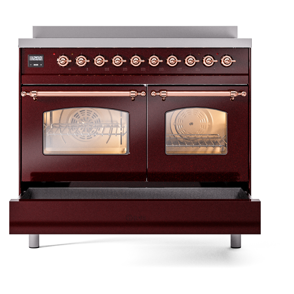 ILVE UPDI406NMPBUP Nostalgie II 40" Induction Range, drawer opened
