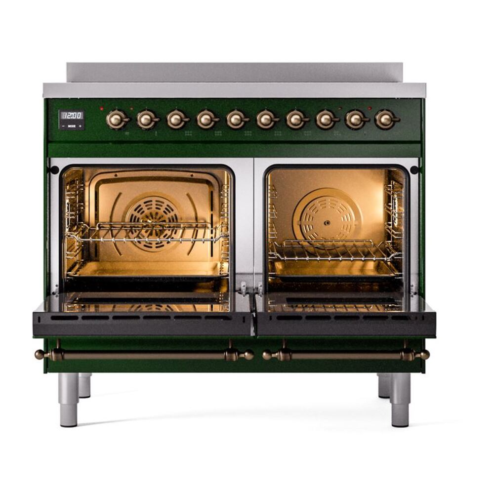 ILVE UPDI406NMPEGB Nostalgie II 40" Induction Range, oven doors opened