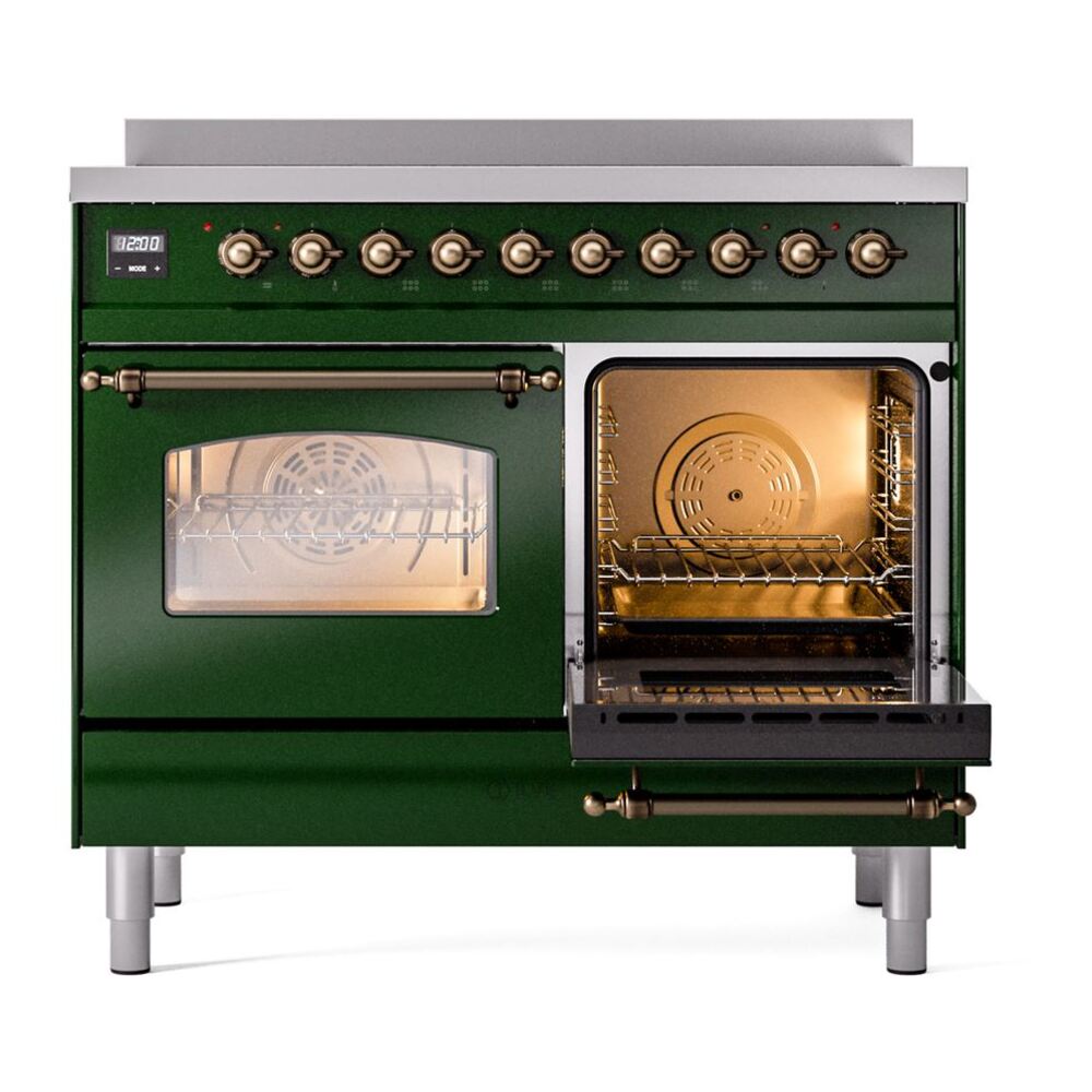 ILVE UPDI406NMPEGB Nostalgie II 40" Induction Range, side oven door opened