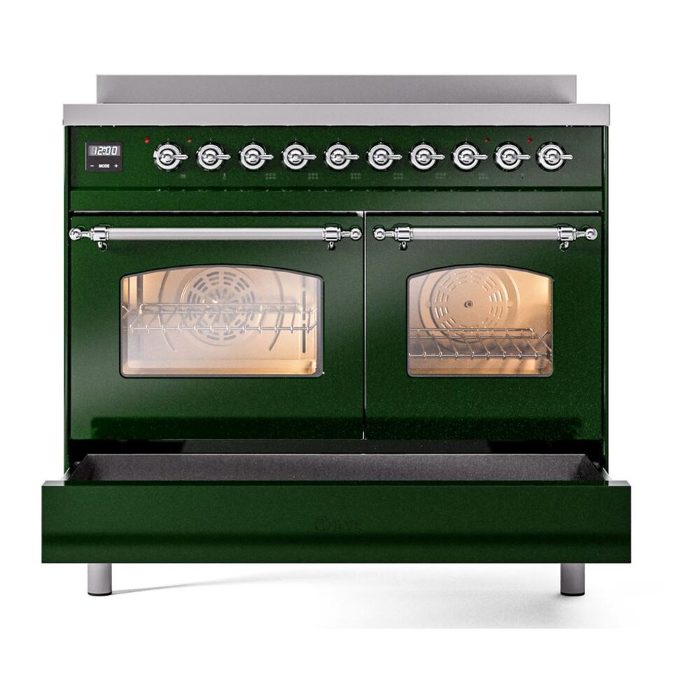 ILVE UPDI406NMPEGC Nostalgie II 40" Induction Range, drawer opened