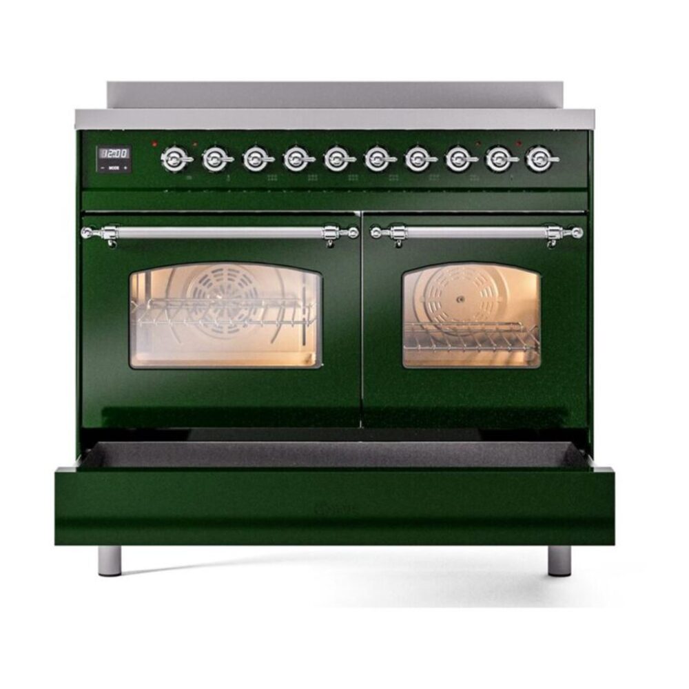 ILVE UPDI406NMPEGC Nostalgie II 40" Induction Range, drawer opened