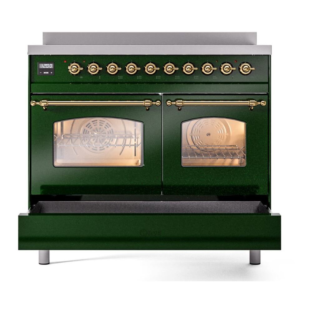 ILVE UPDI406NMPEGG Nostalgie II 40" Induction Range, drawer opened