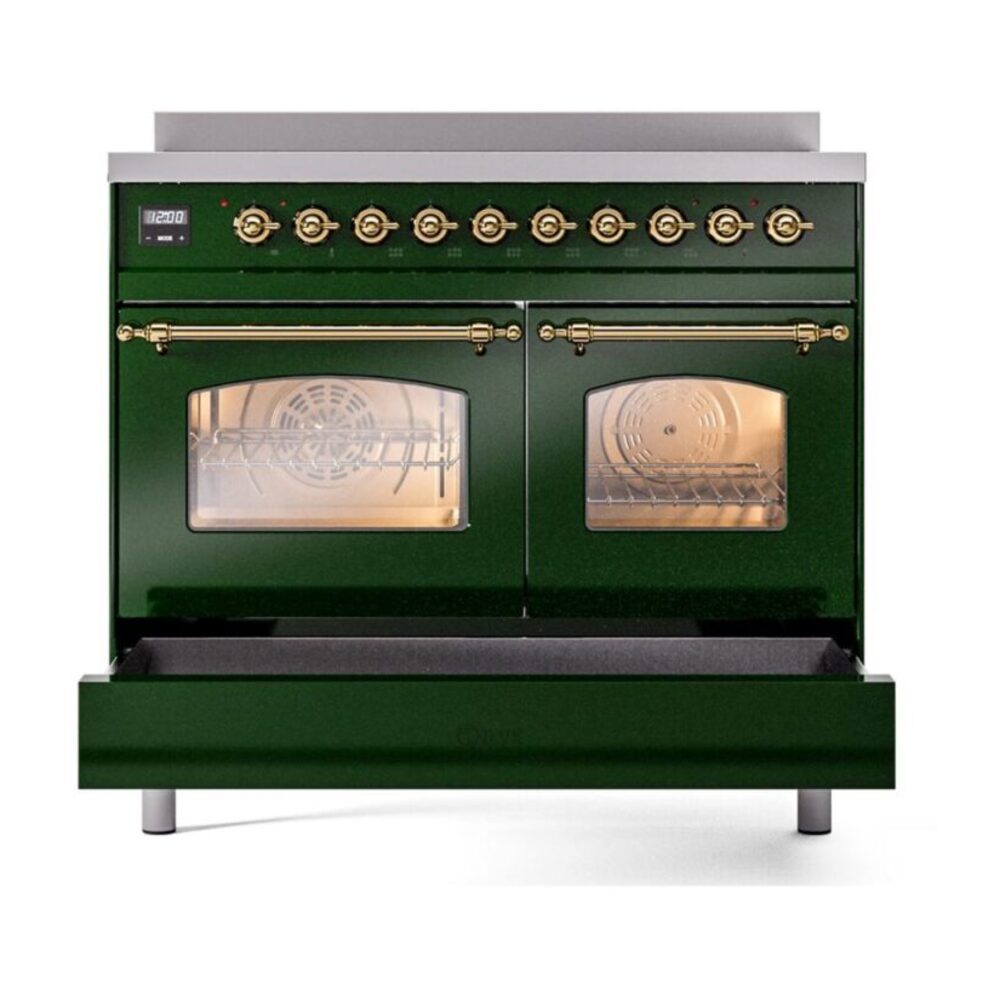 ILVE UPDI406NMPEGG Nostalgie II 40" Induction Range, drawer opened