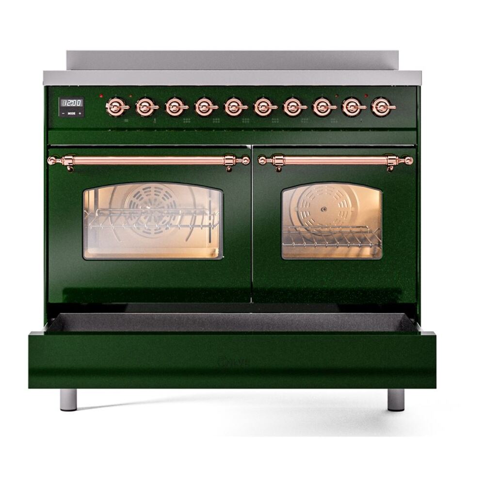 ILVE UPDI406NMPEGP Nostalgie II 40" Induction Range, drawer opened