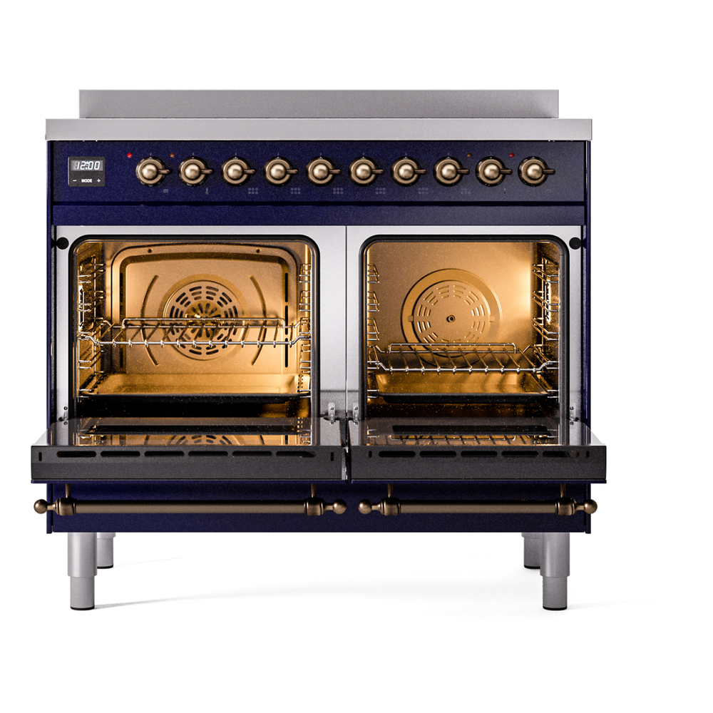 ILVE UPDI406NMPMBB Nostalgie II 40" Induction Range, oven doors opened