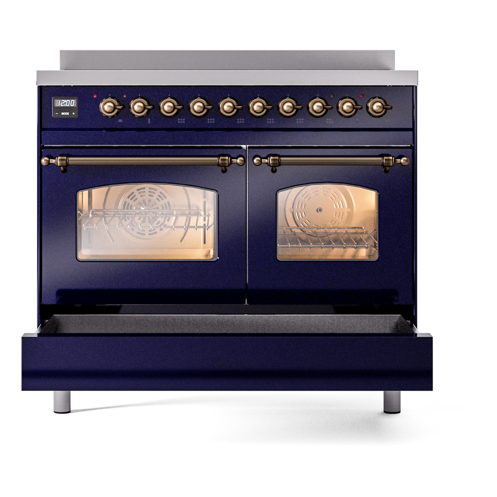 ILVE UPDI406NMPMBB Nostalgie II 40" Induction Range, drawer opened