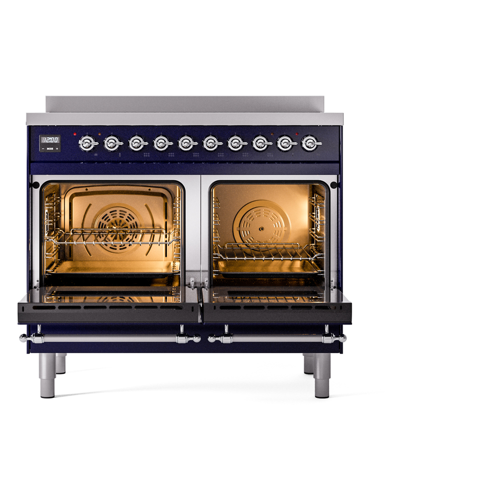 ILVE UPDI406NMPMBC Nostalgie II 40" Induction Range, oven doors opened