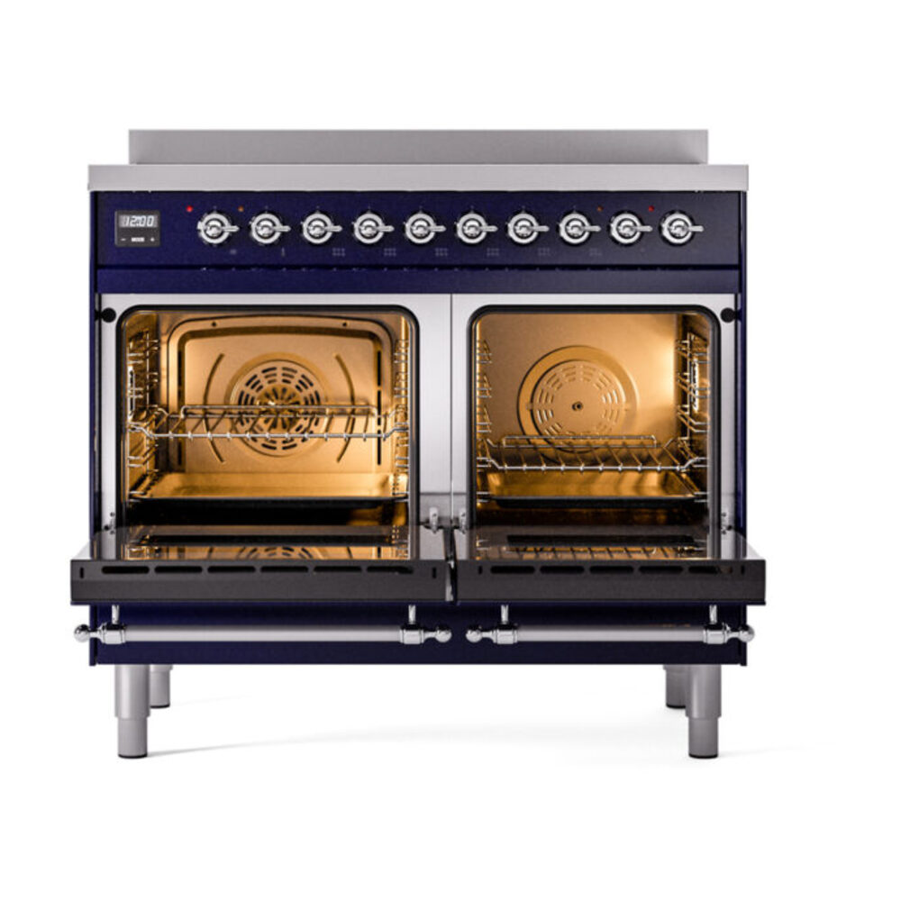 ILVE UPDI406NMPMBC Nostalgie II 40" Induction Range, oven doors opened
