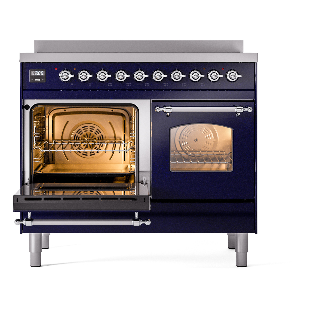 ILVE UPDI406NMPMBC Nostalgie II 40" Induction Range, main oven door opened