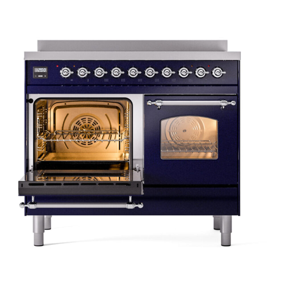 ILVE UPDI406NMPMBC Nostalgie II 40" Induction Range, main oven door opened