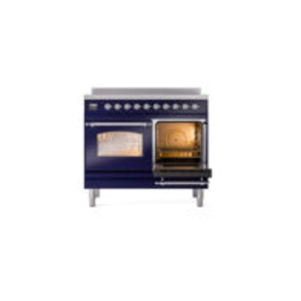 ILVE UPDI406NMPMBC Nostalgie II 40" Induction Range, side oven door opened