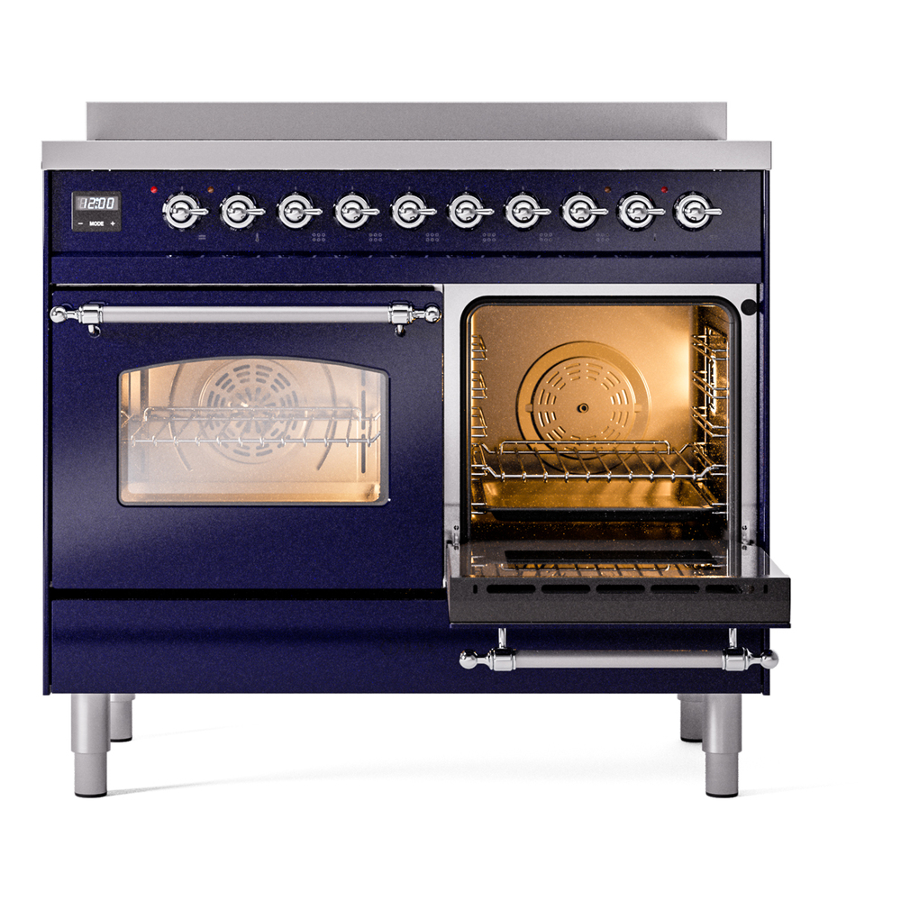 ILVE UPDI406NMPMBC Nostalgie II 40" Induction Range, side oven door opened