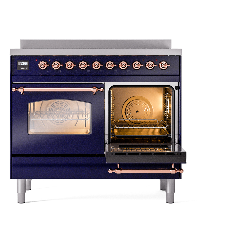 ILVE UPDI406NMPMBP Nostalgie II 40" Induction Range, side oven door opened