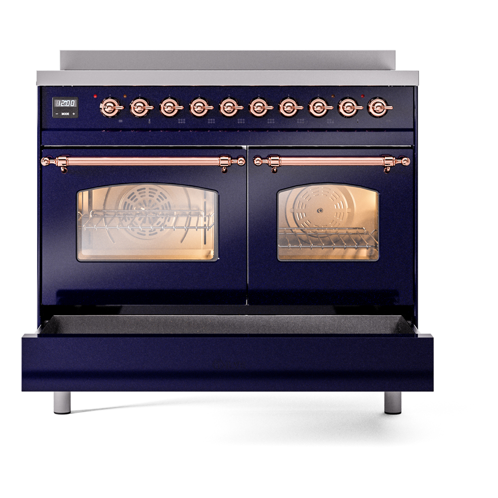 ILVE UPDI406NMPMBP Nostalgie II 40" Induction Range, drawer opened