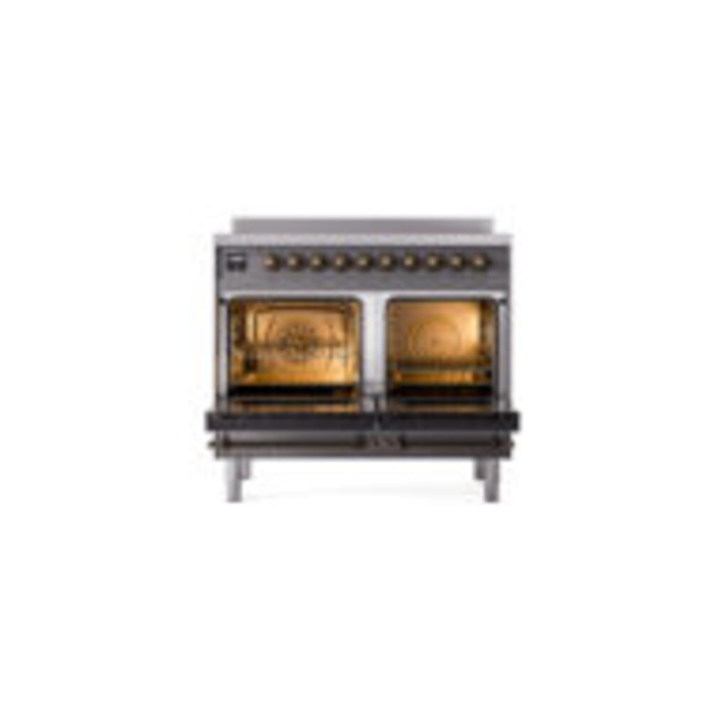ILVE UPDI406NMPMGB Nostalgie II 40" Induction Range, oven doors opened