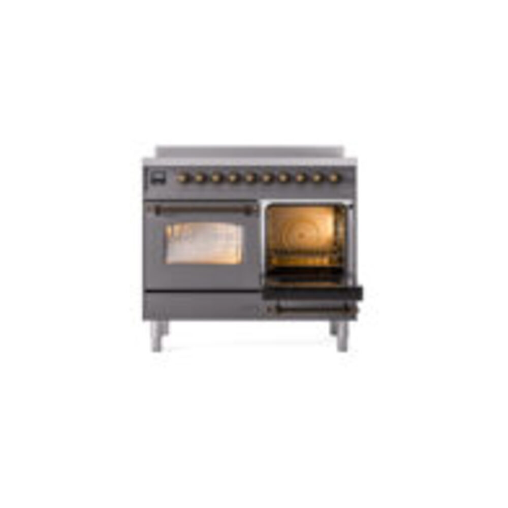 ILVE UPDI406NMPMGB Nostalgie II 40" Induction Range, side oven door opened