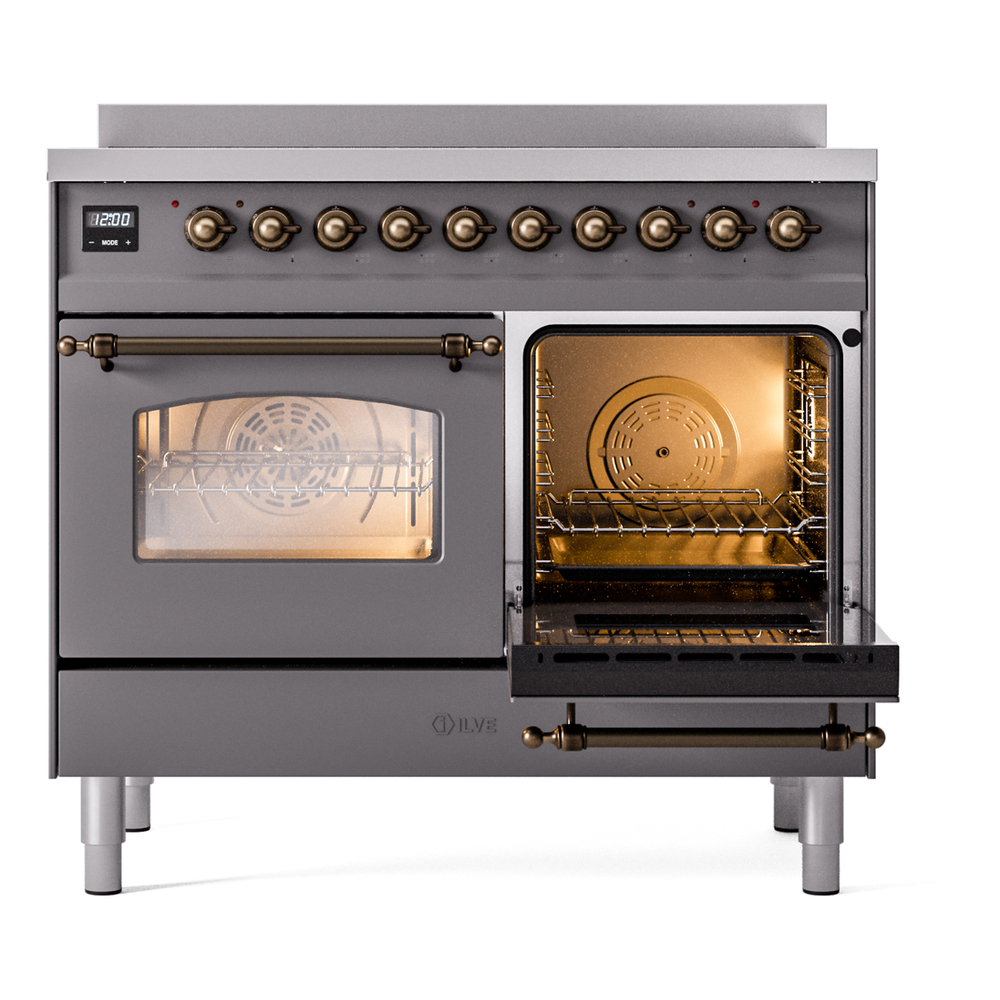 ILVE UPDI406NMPMGB Nostalgie II 40" Induction Range, side oven door opened