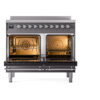ILVE UPDI406NMPMGC Nostalgie II 40" Induction Range, oven doors opened