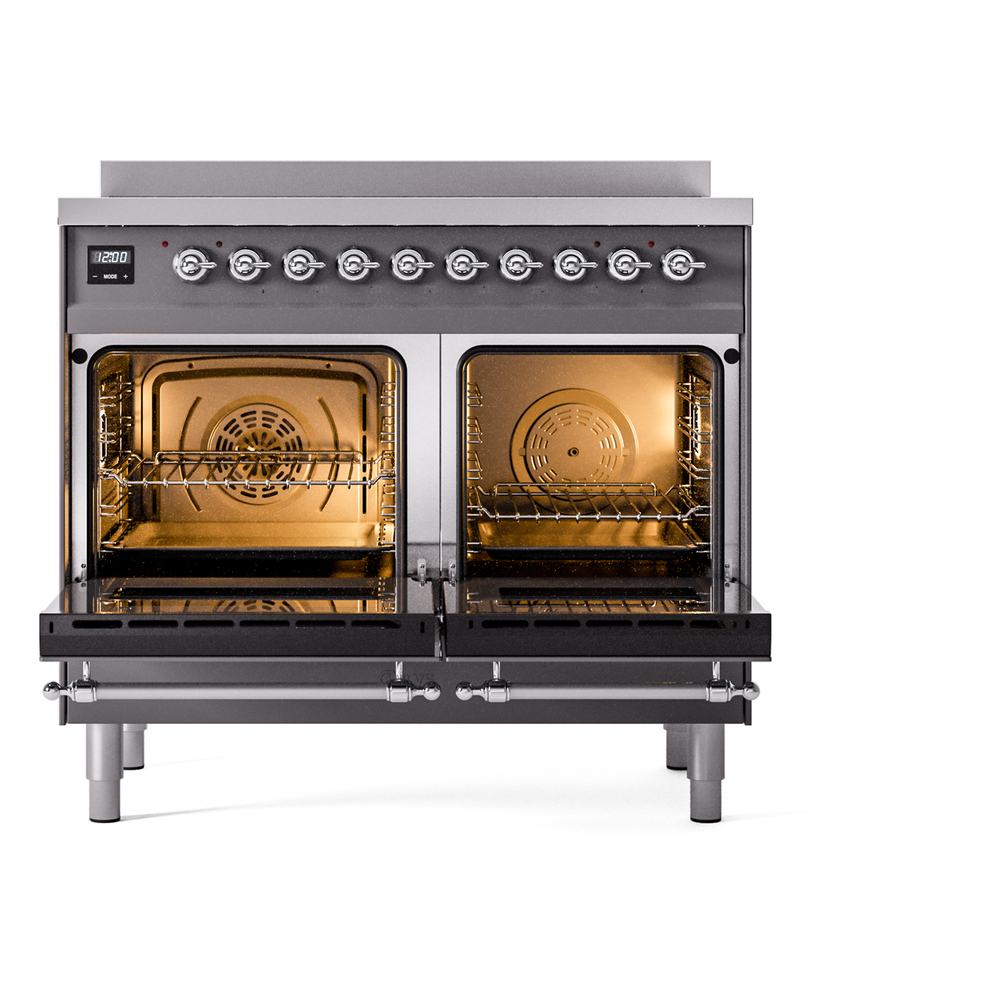 ILVE UPDI406NMPMGC Nostalgie II 40" Induction Range, oven doors opened