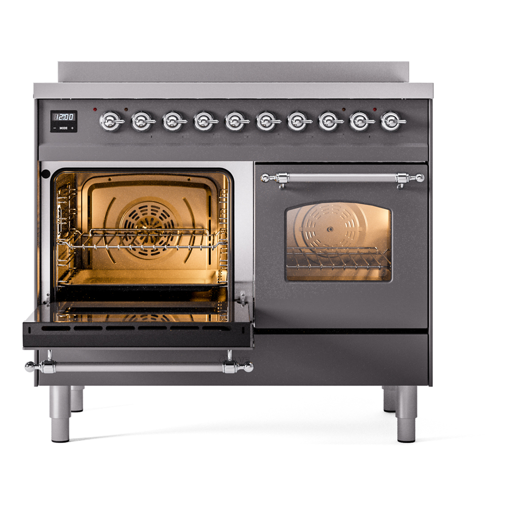 ILVE UPDI406NMPMGC Nostalgie II 40" Induction Range, main oven door opened