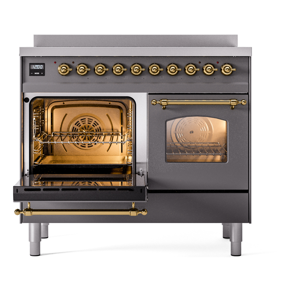 ILVE UPDI406NMPMGG Nostalgie II 40" Induction Range, main oven door opened