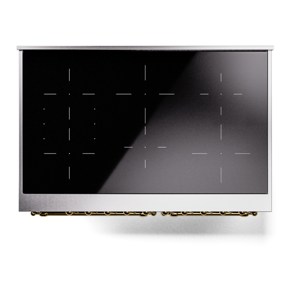 ILVE UPDI406NMPMGG Nostalgie II 40 inch Induction Range with 6 Elements (Triple Glass Door, Graphite Matte, Brass) 11 ILVE UPDI406NMPMGG Nostalgie II 40" Induction Range, top view