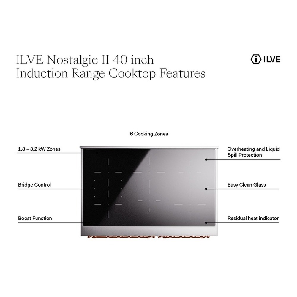 ILVE UPDI406NMP Nostalgie II 40 inch Induction Range with 6 Elements
