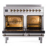 ILVE UPDI406NMPSSB Nostalgie II 40" Induction Range, oven doors opened