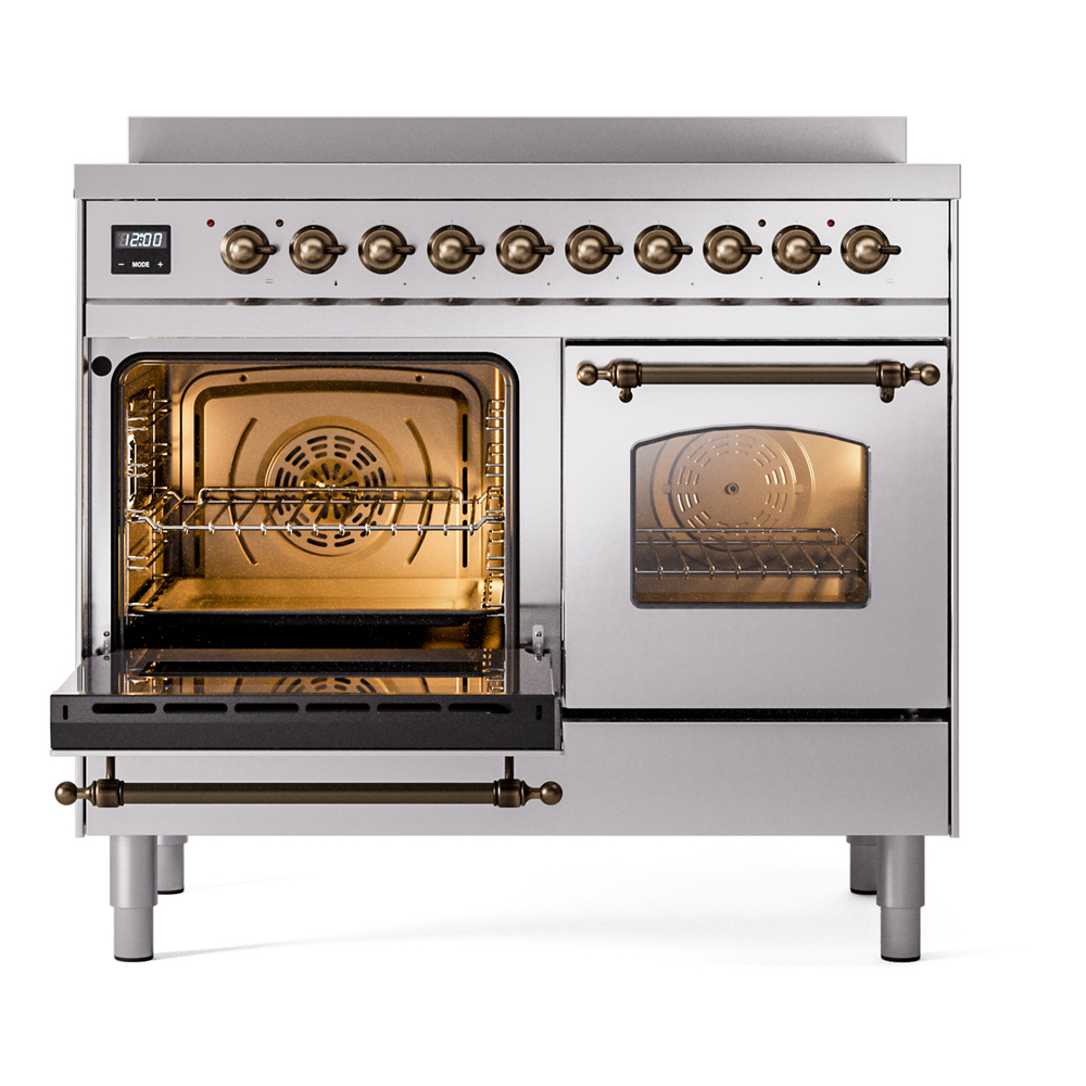 ILVE UPDI406NMPSSB Nostalgie II 40" Induction Range, main oven door opened