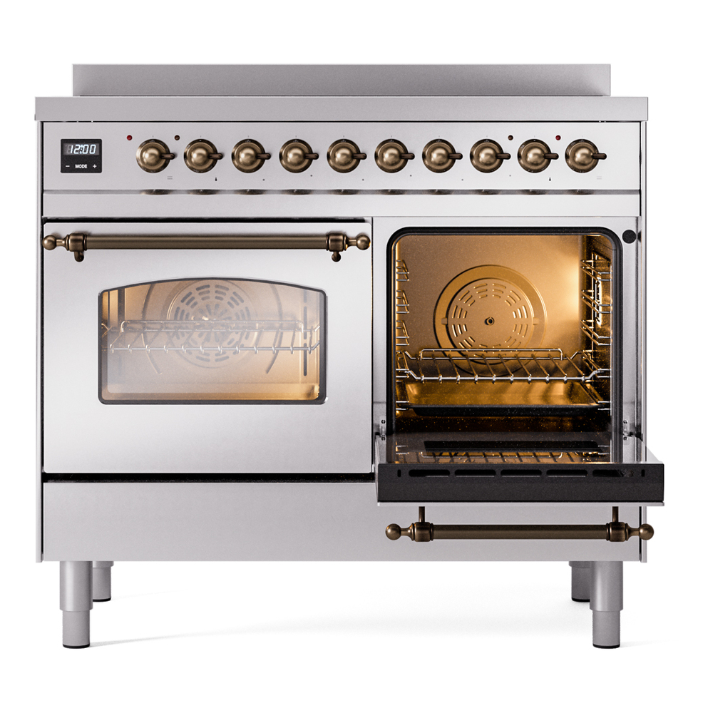 ILVE UPDI406NMPSSB Nostalgie II 40" Induction Range, side oven door opened