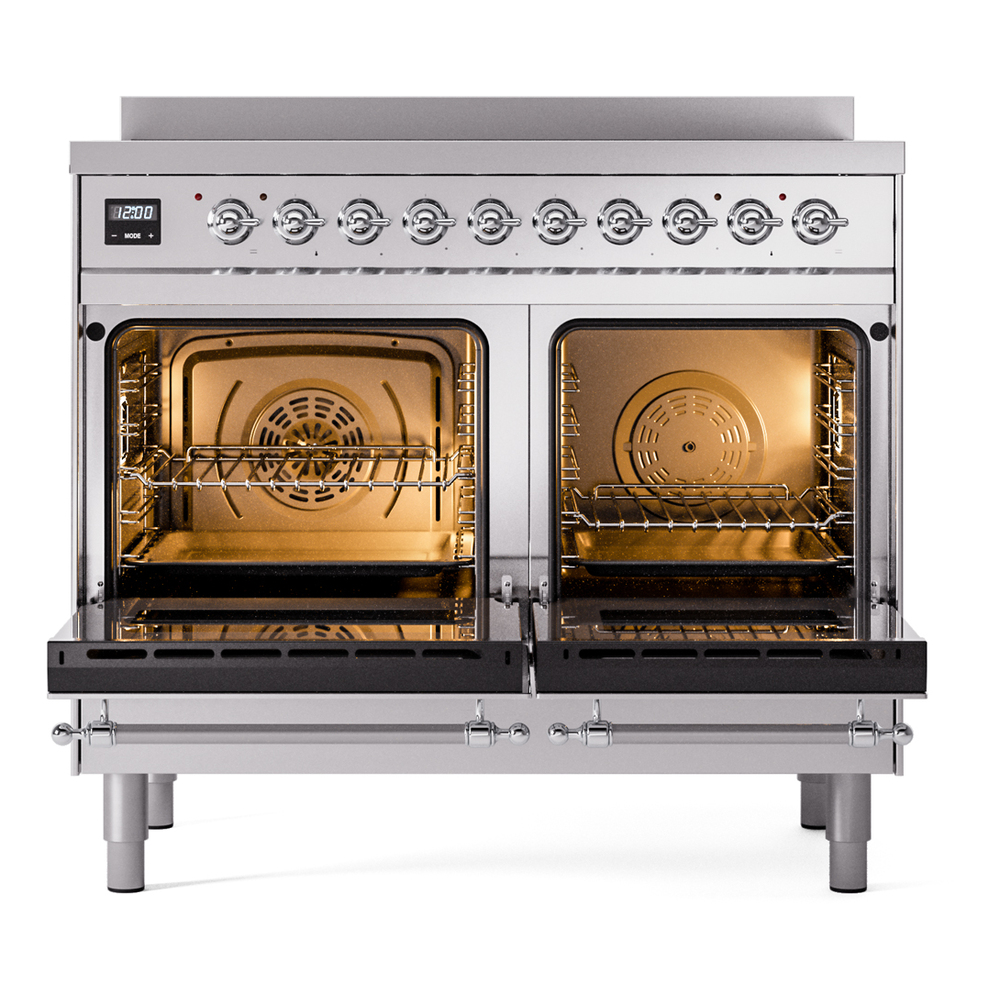 ILVE UPDI406NMPSSC Nostalgie II 40" Induction Range, oven doors opened