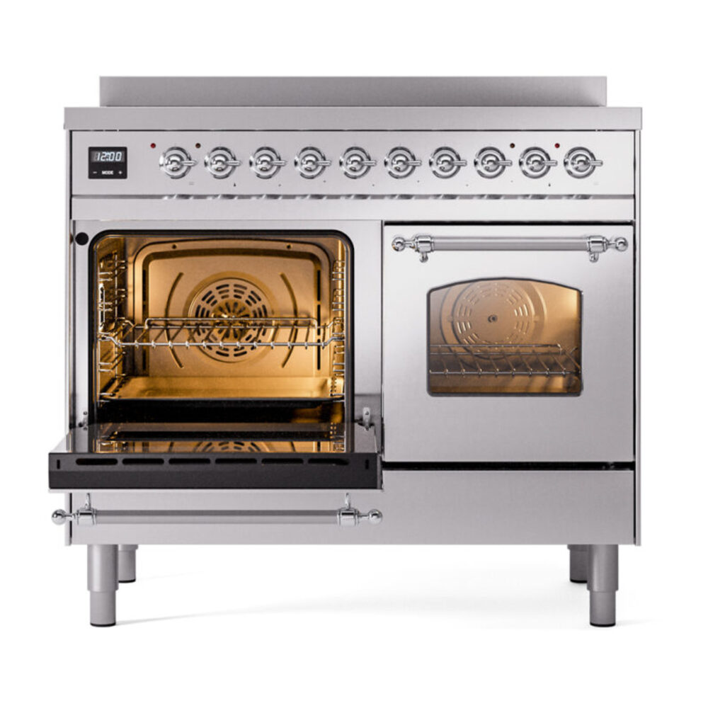 ILVE UPDI406NMPSSC Nostalgie II 40" Induction Range, main oven door opened