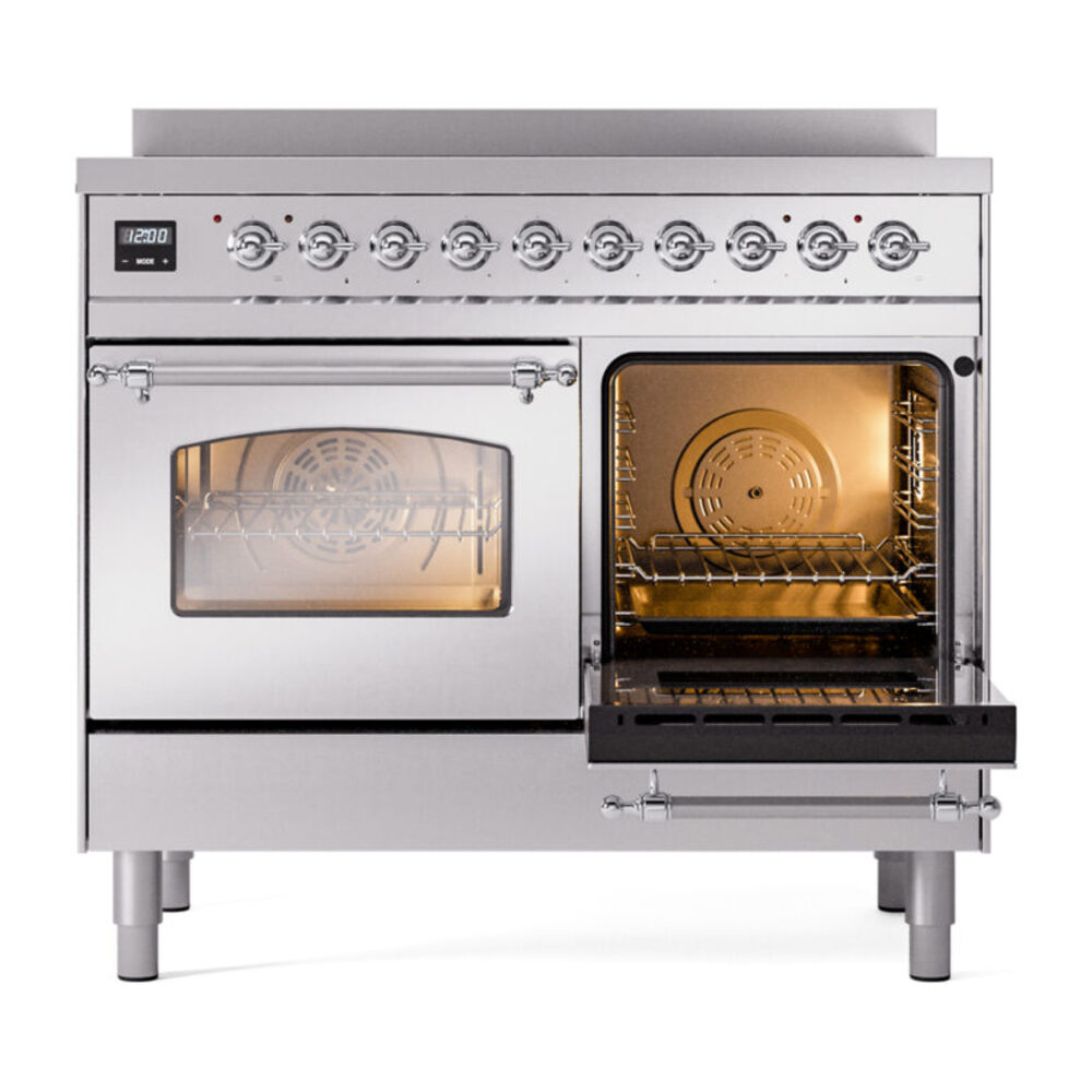 ILVE UPDI406NMPSSC Nostalgie II 40" Induction Range, side oven door opened