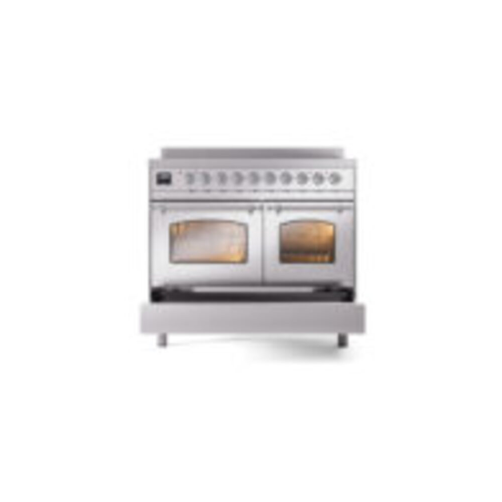 ILVE UPDI406NMPSSC Nostalgie II 40" Induction Range, drawer opened