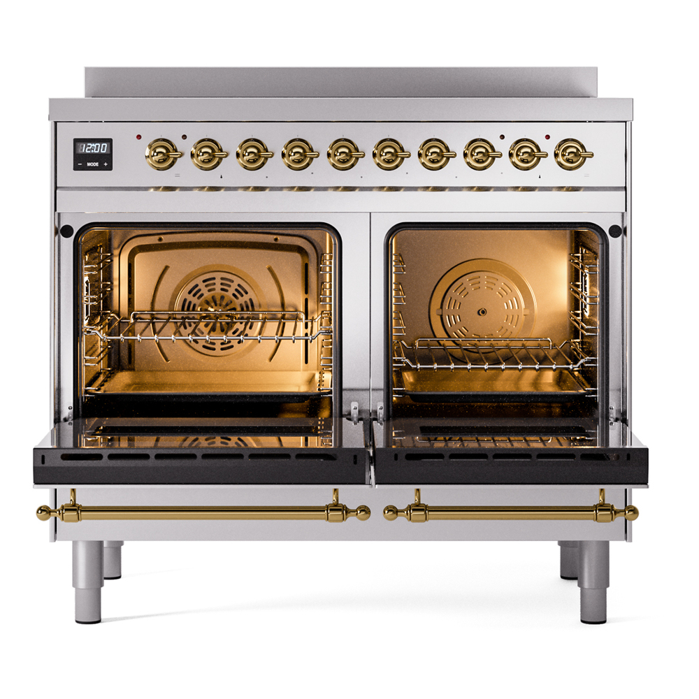 ILVE UPDI406NMPSSG Nostalgie II 40" Induction Range, oven doors opened
