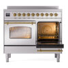 ILVE UPDI406NMPSSG Nostalgie II 40" Induction Range, side oven door opened