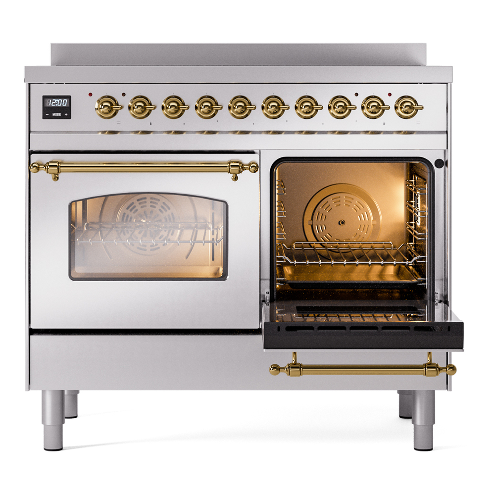 ILVE UPDI406NMPSSG Nostalgie II 40" Induction Range, side oven door opened