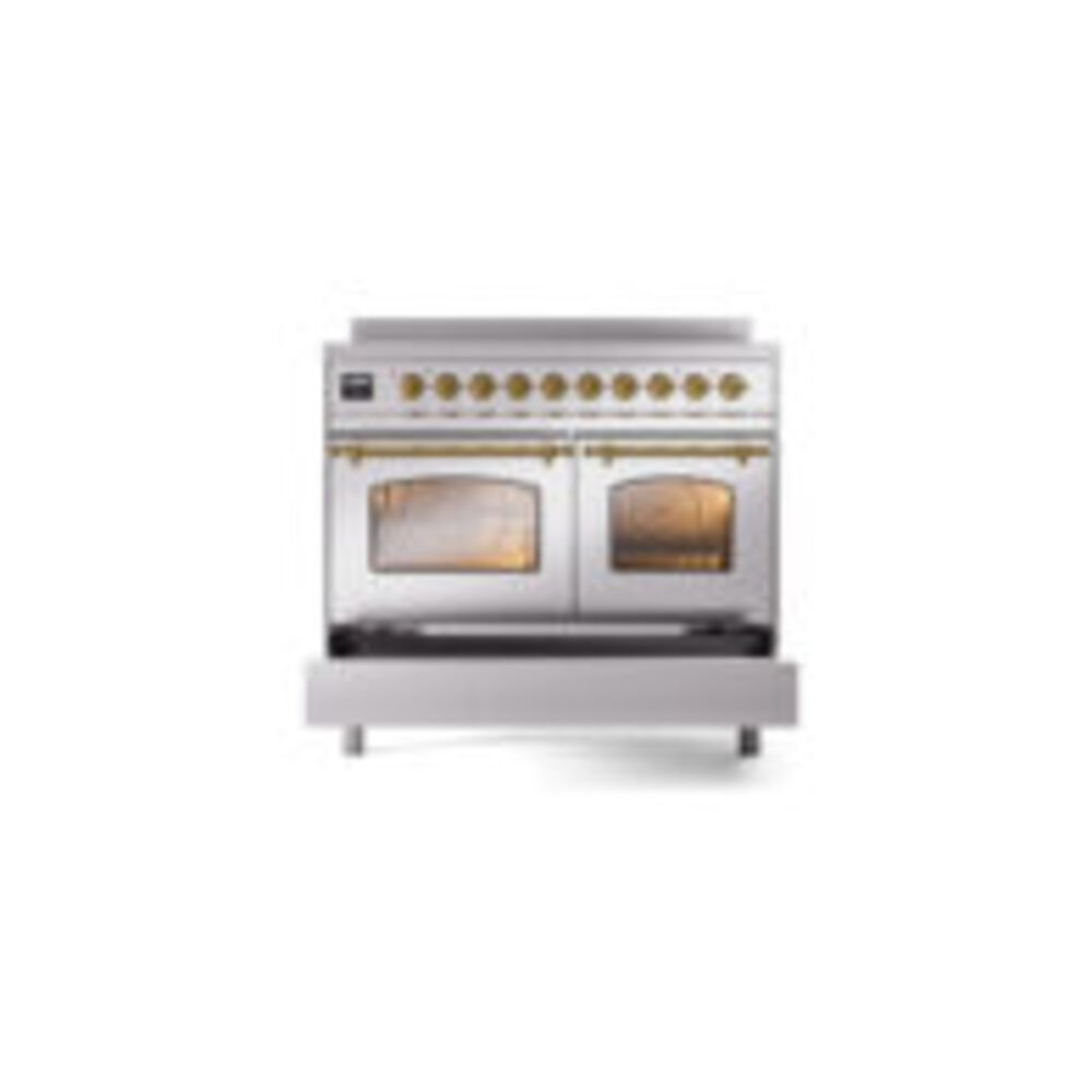 ILVE UPDI406NMPSSG Nostalgie II 40" Induction Range, drawer opened