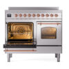 ILVE UPDI406NMPSSP Nostalgie II 40" Induction Range, main oven door opened