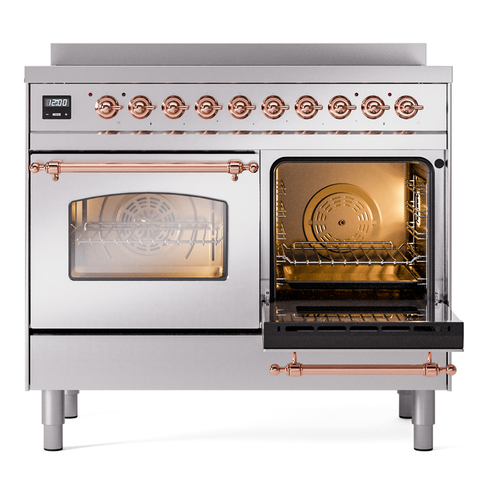 ILVE UPDI406NMPSSP Nostalgie II 40" Induction Range, side oven door opened