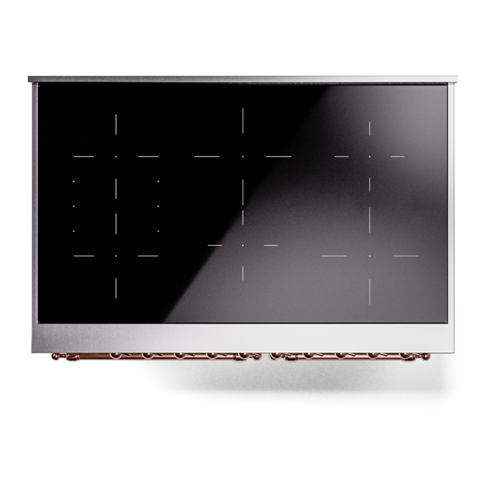 ILVE UPDI406NMPSSP Nostalgie II 40 inch Induction Range with 6 Elements (Triple Glass Door, Stainless Steel, Copper) 11 ILVE UPDI406NMPSSP Nostalgie II 40" Induction Range, top view