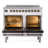 ILVE UPDI406NMPWHB Nostalgie II 40" Induction Range, oven doors opened
