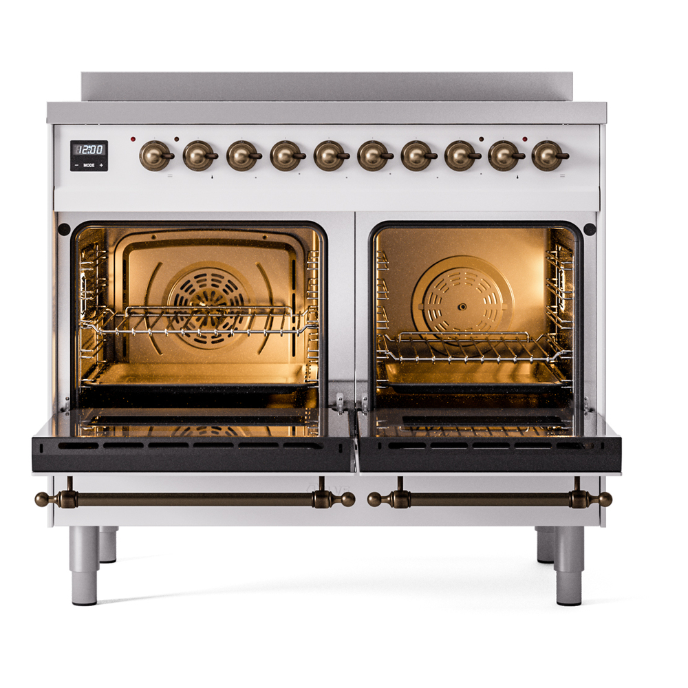 ILVE UPDI406NMPWHB Nostalgie II 40" Induction Range, oven doors opened