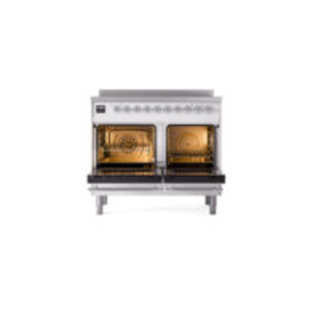 ILVE UPDI406NMPWHC Nostalgie II 40" Induction Range, oven doors opened