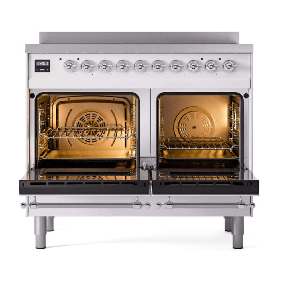 ILVE UPDI406NMPWHC Nostalgie II 40" Induction Range, oven doors opened